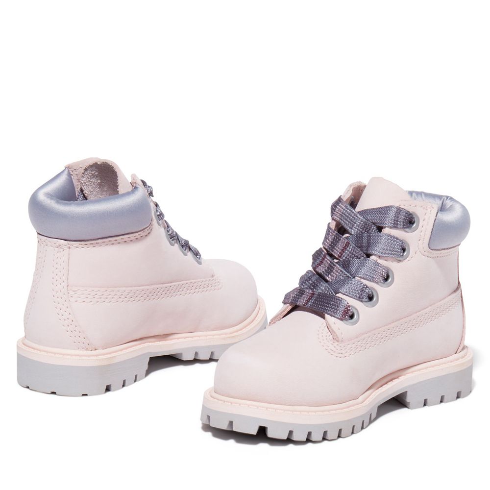 Timberland 6-Inch Μποτακια Παιδικα Ροζ - Toddler Premium Waterproof - Greece 5710982-JW